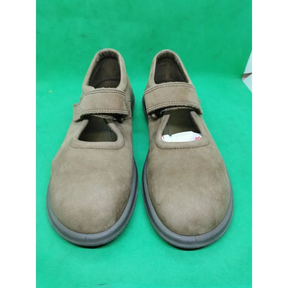 Ecco Soft Women Shoes Mary Jane Suede Brown Hook & Loop Size 40 US 9